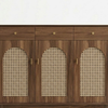 Valparaiso Solid Wood Rattan Shoe Rack