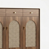 Valparaiso Solid Wood Rattan Shoe Rack