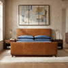 Vasteras Solid Wood Leather Bed - All Sizes