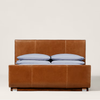 Vasteras Solid Wood Leather Bed - All Sizes