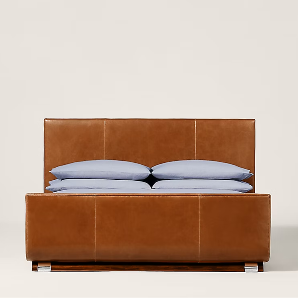 Vasteras Solid Wood Leather Bed - All Sizes