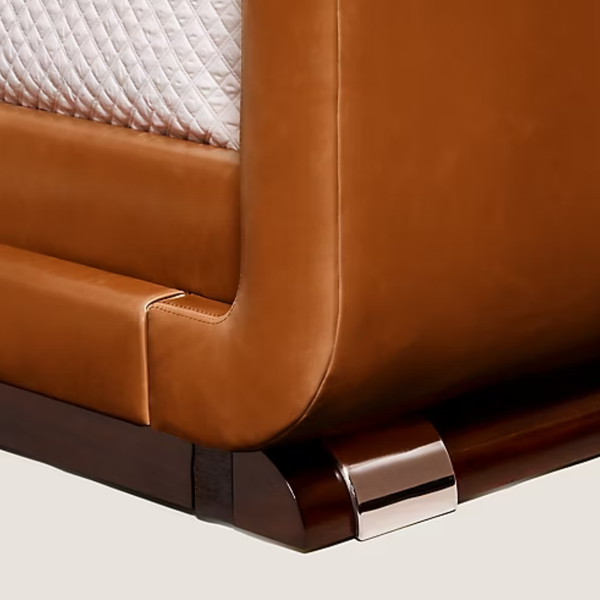 Vasteras Solid Wood Leather Bed - All Sizes