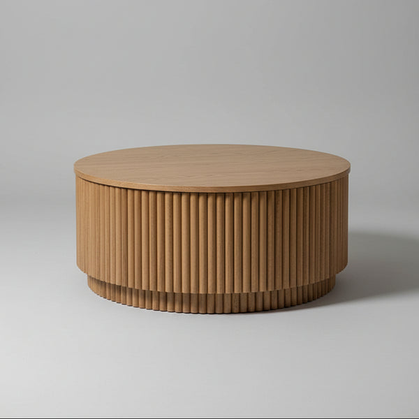 Victoria Round Natural Finish Coffee Table