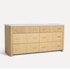 Villarrica Oak Wood & Marble Chest Of Drawer