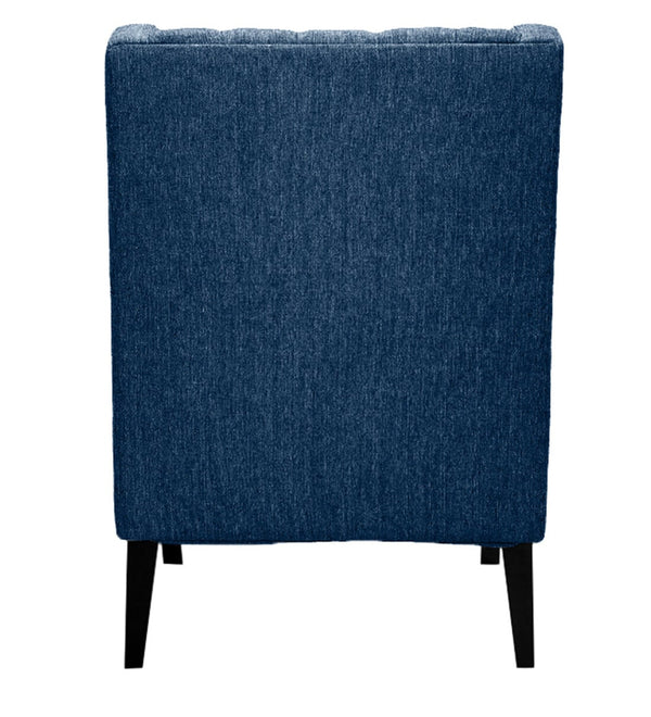 Classic Solid Sheesham Fabric Wing Chair in Royal Blue Colour