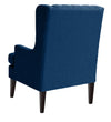 Classic Solid Sheesham Fabric Wing Chair in Royal Blue Colour
