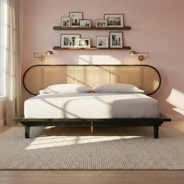 Waco Solid Acacia Wood Curve Bed-All Sizes
