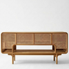Weaverville Solid Wood Rattan Sideboard