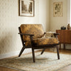 Welkom Sheesham Wood and Fabric Wing Back Chair