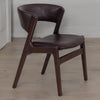 Wishart Solid Wood & Leather Curved Arm Chair