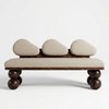 Modern Sofa with stone-like cushion design on a white background