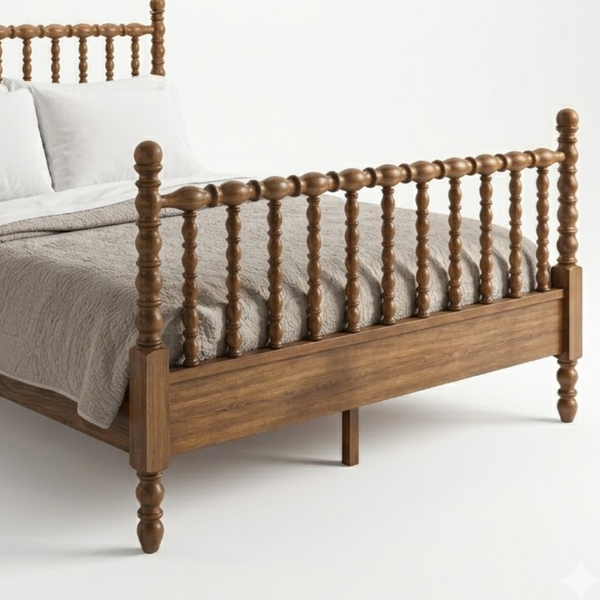 Wudina Acacia Wood Bed -All Sizes