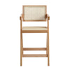 Solid Wood Rattan Counter Stool - Natural Finish