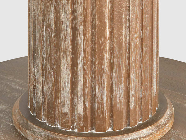 Rattan French Solid Wood 4 Seater Round Dining Table Set