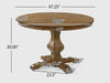 Antalya Modern Rattan Solid Mango Wood Round 4 Seater Dining Table Set
