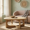 modern stylish coffee table in natural finish Zeehan Modern Round Coffee Table