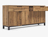 Solid Wood 2 - Drawer Sideboard - Dark Oak Effect