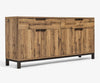 Solid Wood 2 - Drawer Sideboard - Dark Oak Effect