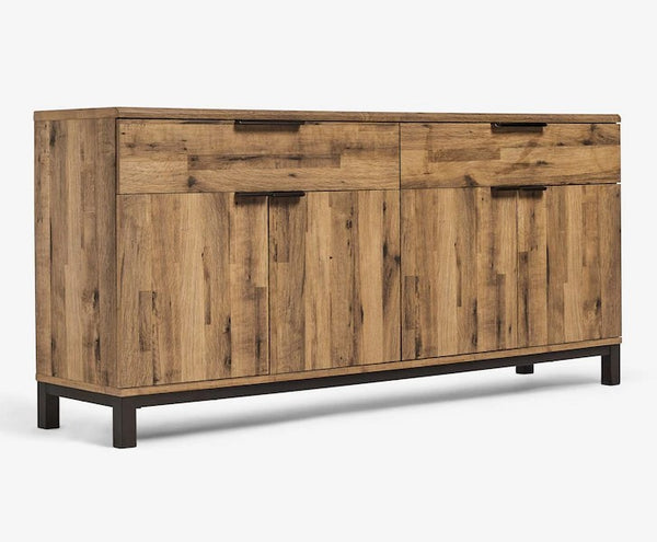 Solid Wood 2 - Drawer Sideboard - Dark Oak Effect
