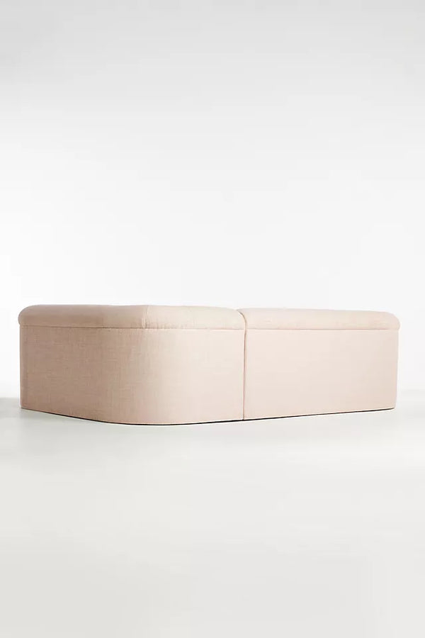 Solid Wood Modular Sofa - Light Pink