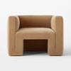 Modern Velvet Lounge Chair Color - Camel