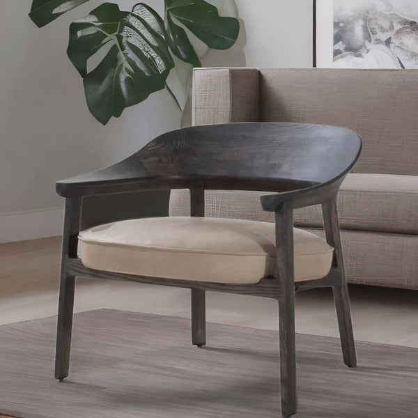 Modern Ash Easy Armchair With Cushion