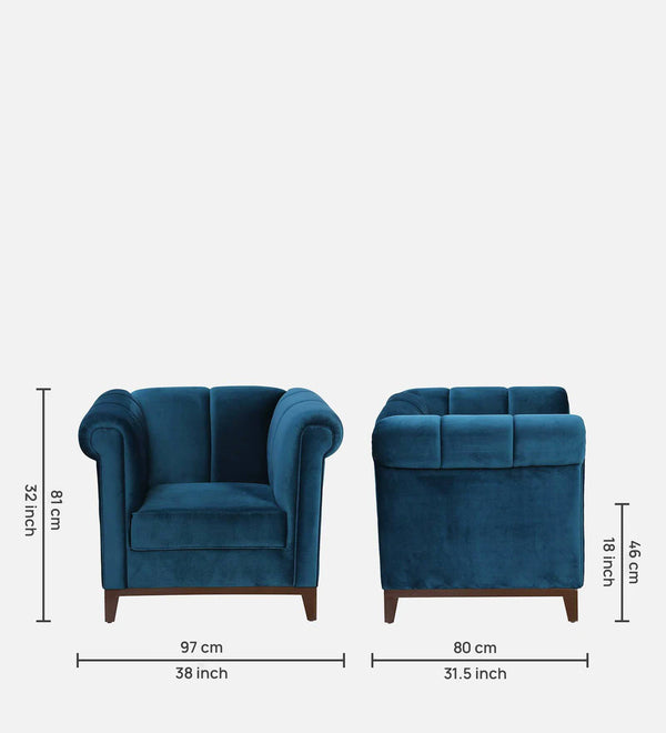 Classic Wood and Fabric Single Sofa Chair ( stylish and functional )