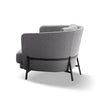Modern Solid Wood Fabric Armless Chair- Grey Finish