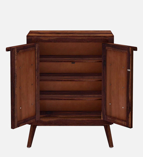 Sheesham Wood Living Room Shoe Cabinet In Provincial Teak Finish