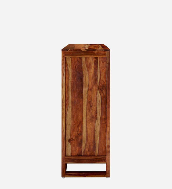 Classic Sheesham Wood Shoe Cabinet In Provincial Teak Finish