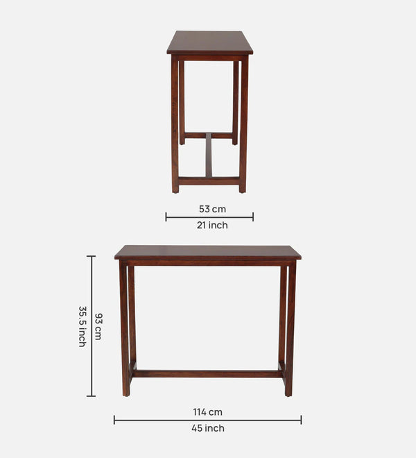 Classic Solid Wood Bar Table Set With Set of 2 Chairs