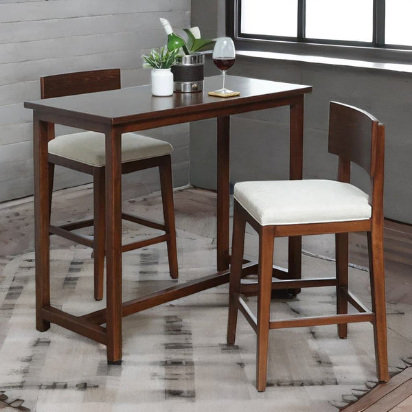 Classic Solid Wood Bar Table Set With Set of 2 Chairs