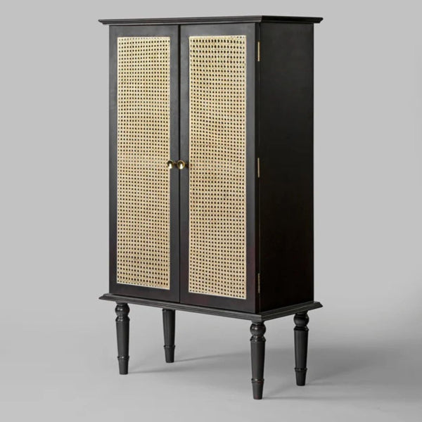 Petra Rattan Bar Cabinet