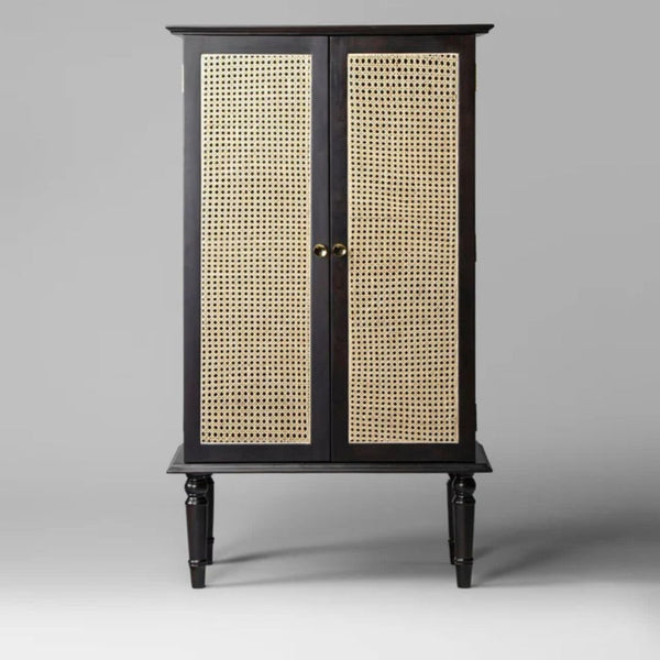 Petra Rattan Bar Cabinet