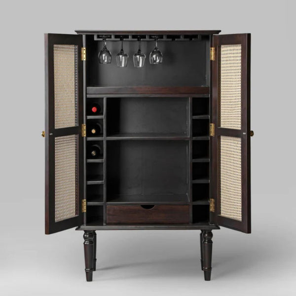 Petra Rattan Bar Cabinet