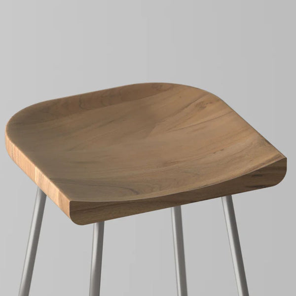 Nexus Acacia Wood And Steel Bar Stool