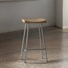 Nexus Acacia Wood And Steel Bar Stool