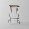 Nexus Acacia Wood And Steel Bar Stool