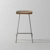 Nexus Acacia Wood And Steel Bar Stool