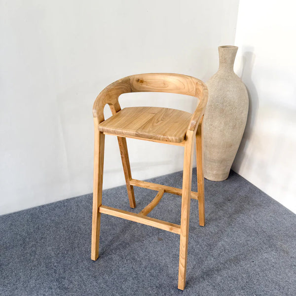 Antalya Modern Wooden Bar Stool