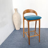 Antalya Modern Wooden Bar Stool With Cushion