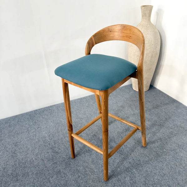 Antalya Modern Wooden Bar Stool With Cushion