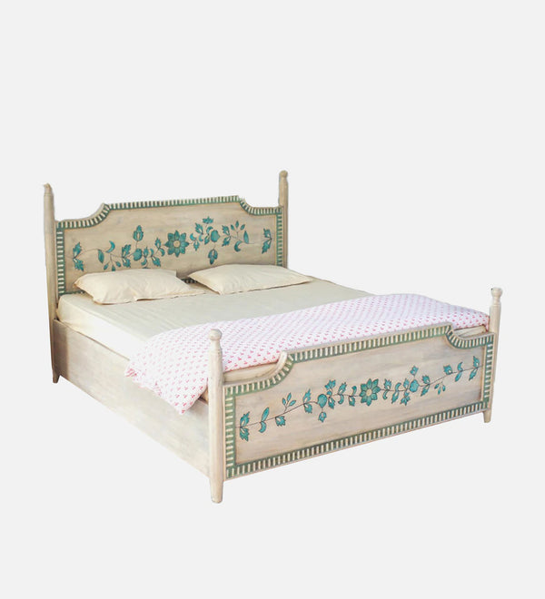 Jaipuri Hand Painted Solid Wood Bed – All Sizes