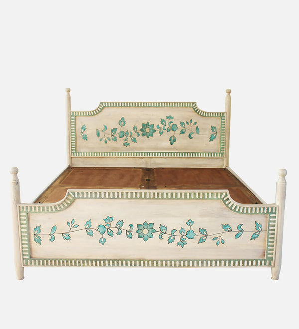 Jaipuri Hand Painted Solid Wood Bed – All Sizes
