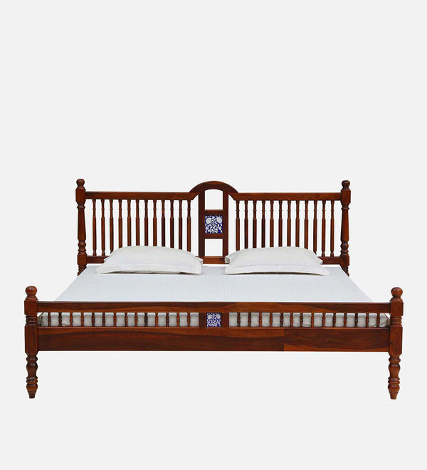 Traditional Sheesham Wood Bed In Honey Finish - All Sizes
