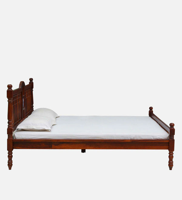 Traditional Sheesham Wood Bed In Honey Finish - All Sizes