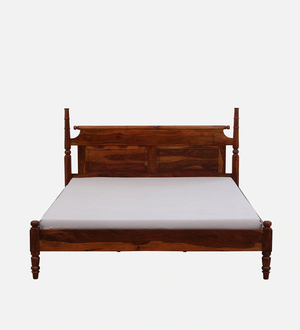 Rao Traditional Sheesham Wood Bed In Honey Finish- All Sizes