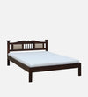 Jodha Sheesham Wood Bed In Provincial Teak Finish With Padded Headrest - All Sizes