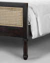 Classic Sheesham Wood Bed With Handwoven Cane - All Sizes