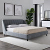 Antalya Modern Fluted Velvet Upholstered Bed In Grey - All Sizes